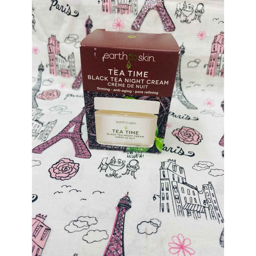Earth to Skin Tea Time Black Tea Night Cream 2oz Firming Anti-Aging Skin Care